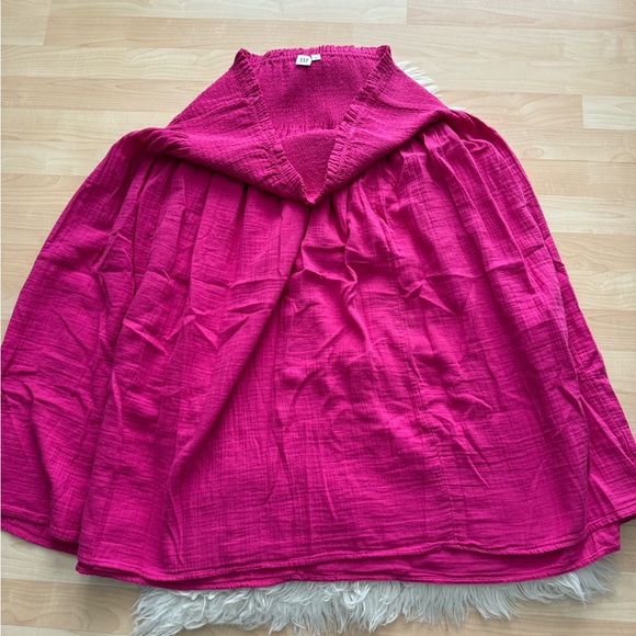 Gap Fuschia Pull On Linen Blend Skirt XL - Picture 4 of 6